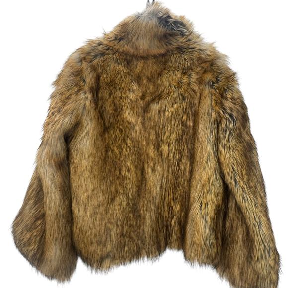 Zadig & Voltaire Furys Faux-Fur Jacket Long Sleeves in Marron Size 36 / US S NWT - Picture 5 of 13